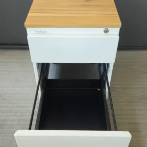 Kontener STEELCASE 2 szuflady białe top orzech S