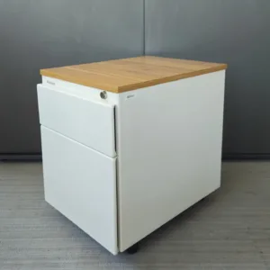 Kontener STEELCASE 2 szuflady białe top orzech S