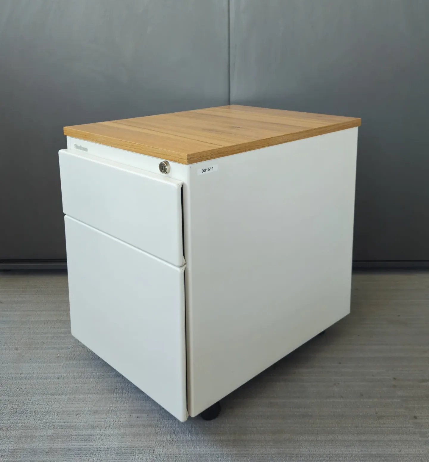 Kontener STEELCASE 2 szuflady białe top orzech S