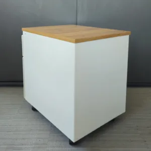 Kontener STEELCASE 2 szuflady białe top orzech S