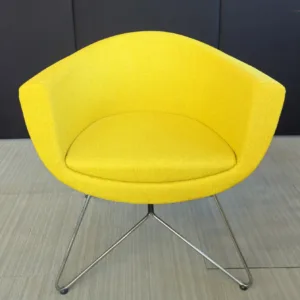 Fotel Profi'M Sorriso żółty płoza chrom