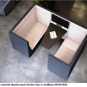 Sofa Bejot Voo Voo szaro-zielona U ze stolikiem 170x240 wys. 130