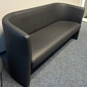 Sofa/Kanapa czarna Simpli ekoskóra 3 os.