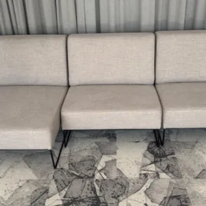 Sofa 3 modułowa beżowo szara z szezlongiem