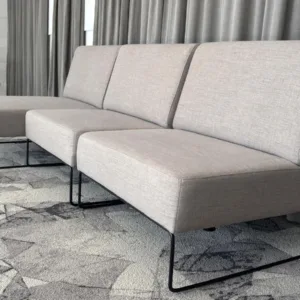 Sofa 3 modułowa beżowo szara z szezlongiem