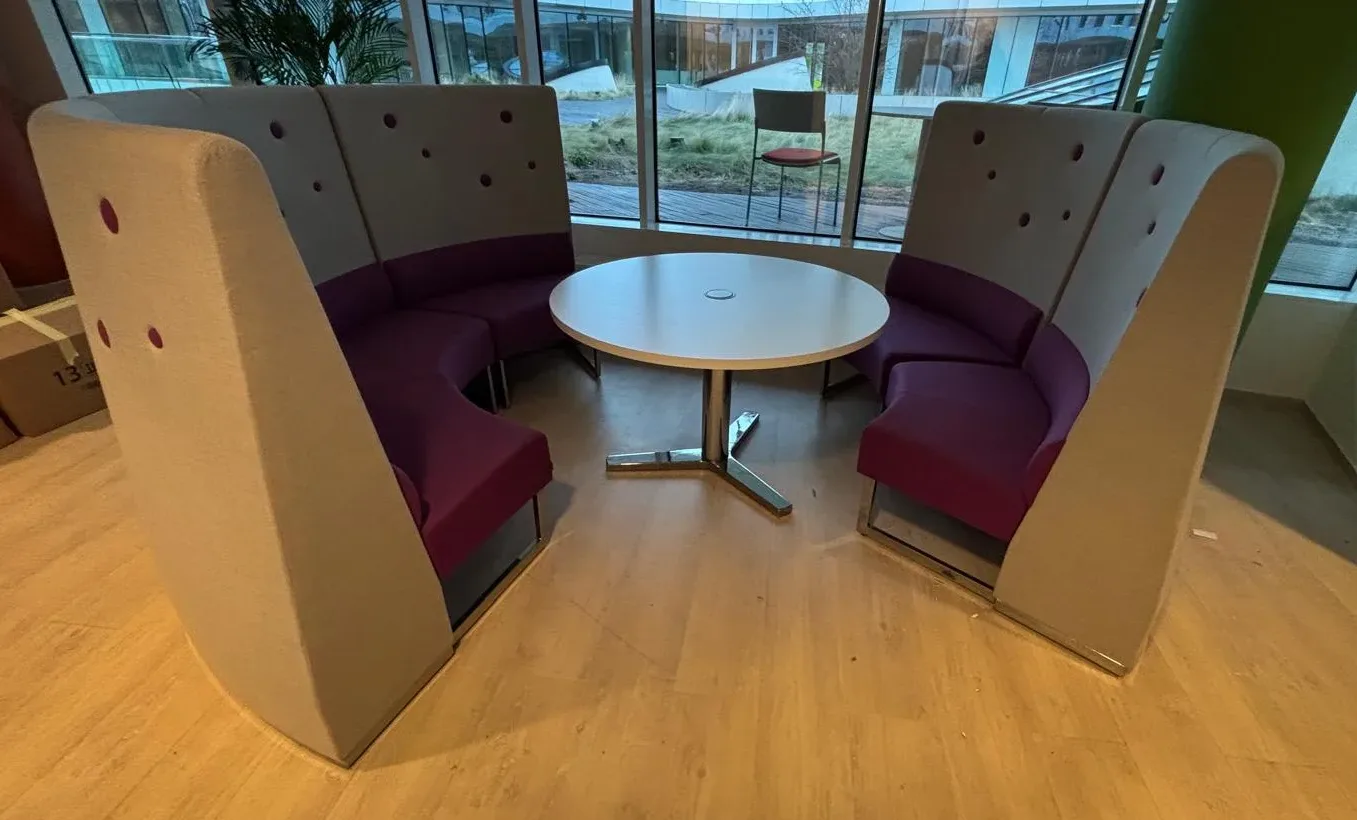 Sofa/Kanapa zaokrąglona 5 modułów szaro-fioletowa
